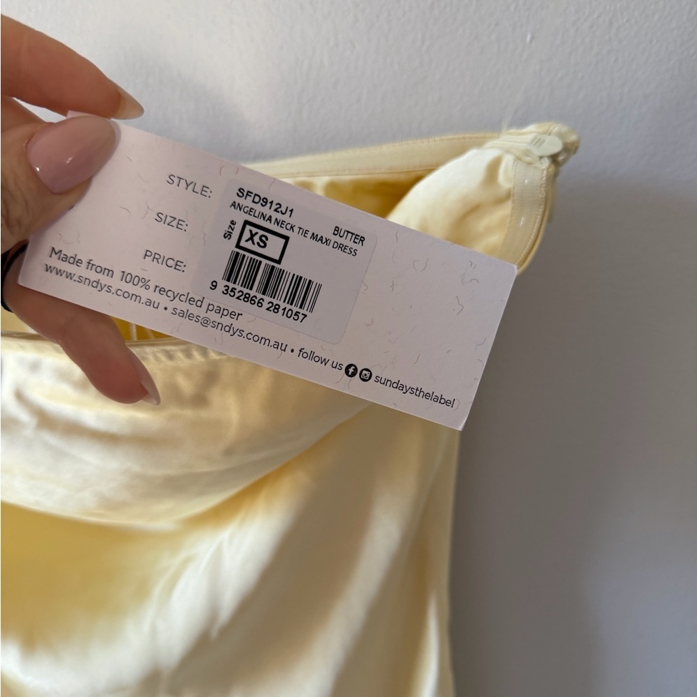 SNDYS Angelina Neck Tie Maxi Dress in Butter - Picture 5 of 5